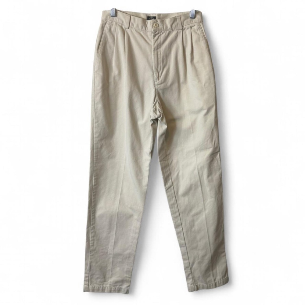 Vintage 2001 Dockers Classic Khakis Off White Pleated Chino Pants, Women's Sz 8M
